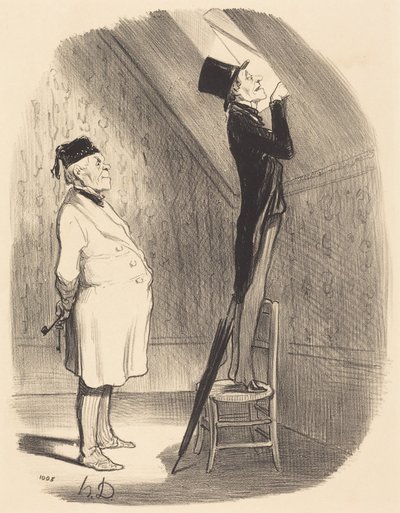 Oh! Was die Aussicht betrifft, werden Sie nichts Besseres finden als hier! von Honoré Daumier