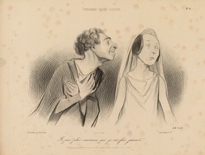 Tragisch-klassische Physiognomien. / Ich gehe verliebter fort, als ich es je gewesen bin / Nr. 4. von Honoré Daumier
