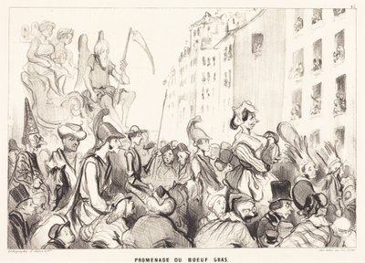 Promenade des fetten Ochsen von Honoré Daumier