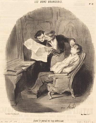 Wenn die Zeitung zu interessant ist von Honoré Daumier