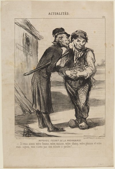 Ratapoil macht Propaganda, Nummer 150 aus der Serie Actualités von Le Charivari von Honoré Daumier