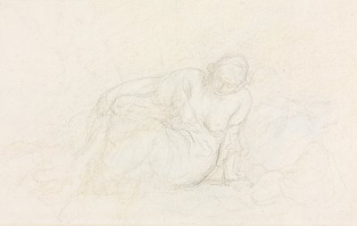 Liegende Frau, die sich auf ihren Arm stützt (verso) von Honoré Daumier