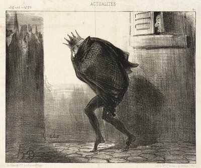 Nächtliche Rückkehr des Kurfürsten von Hessen in seine gute Stadt Kassel... von Honoré Daumier