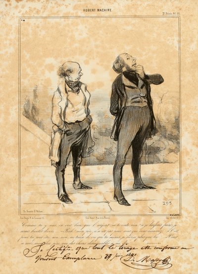 Robert Macaire Nr. 18: Du gehst aber ran, man merkt wohl, dass dich das Geld nichts kostet... von Honoré Daumier