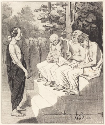 Telemachus wird von den Weisen befragt von Honoré Daumier