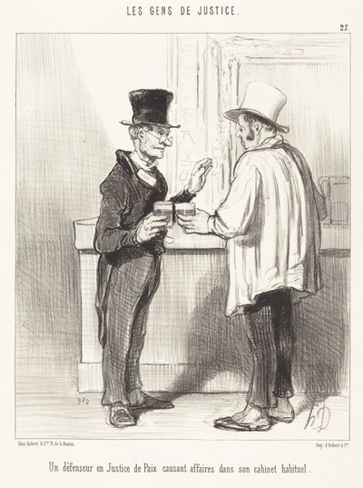 Ein Verteidiger... plaudert... in seinem üblichen Büro von Honoré Daumier