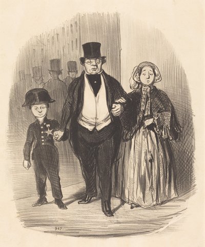 Ein junger Mann, der die Hoffnung... der Familie Badinguet ist von Honoré Daumier