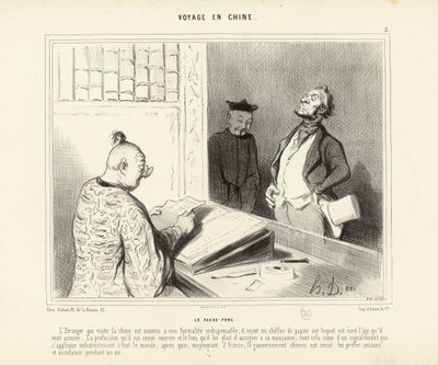 Reise nach China Nr. 2: Der Schweinepass. Der Fremde, der China besucht... von Honoré Daumier