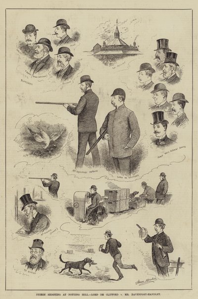 Taubenschießen in Notting Hill, Lord de Clifford gegen Mr. Davenport-Handley von Horace Morehen