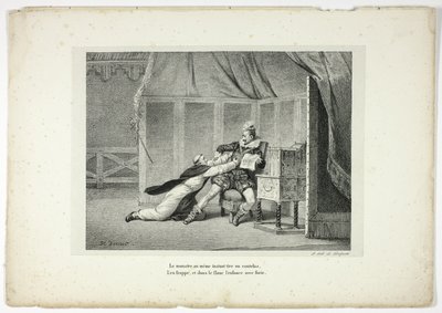 Das Monster zieht im selben Moment ein Messer... von Horace Vernet