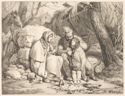 Lagernde Soldatenfamilie von Horace Vernet
