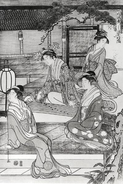 Frau, die Koto spielt von Hosoda Eishi
