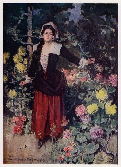 Illustration für Evangeline, Eine Geschichte aus Arcadien, von Henry Wadsworth Longfellow von Howard Chandler (after) Christy