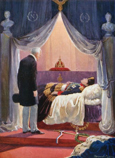 Der Herzog von Wellington besucht die Effigie von Napoleon von Howard Davie