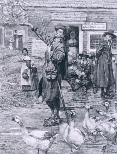 Ein Quäker-Prediger in Neuengland, Illustration aus 