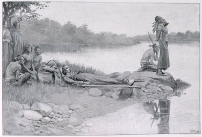 Der Tod des Indianerhäuptlings Alexander, Bruder von König Philip, Illustration aus 