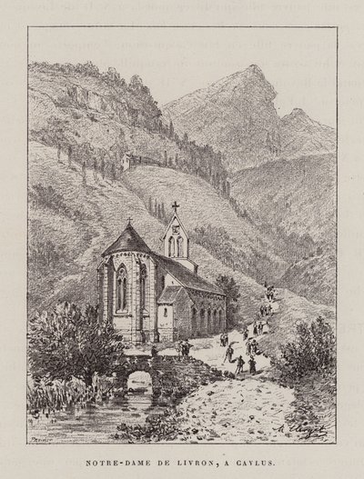 Notre-Dame De Livron, A Caylus (Gravur) von Hubert Clerget