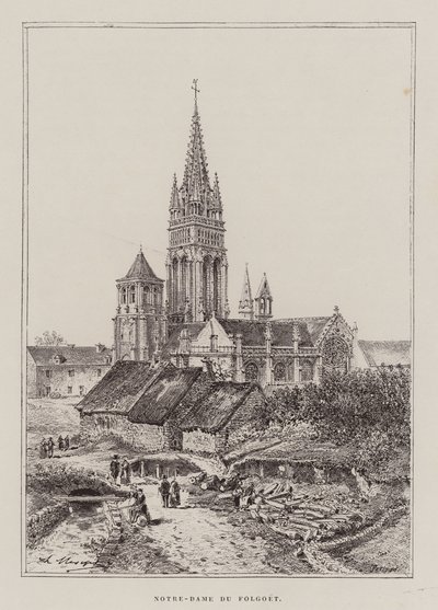 Notre-Dame Du Folgoet (Gravur) von Hubert Clerget