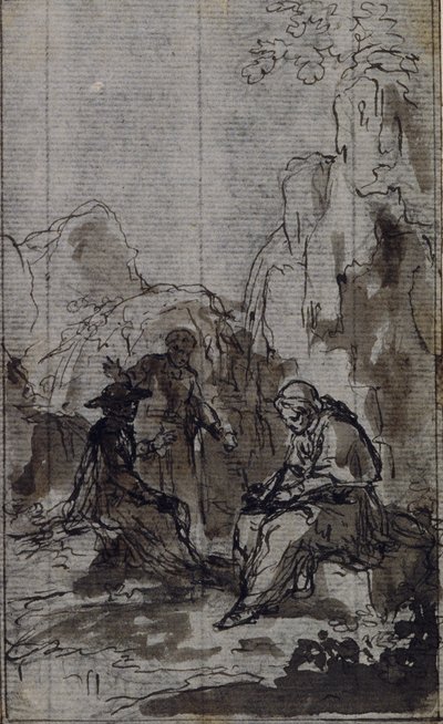 Studie für Vignette in Abbé Dinouarts "Vie du Venerable don Juan de Palafox", S. 391 von Hubert Francois Gravelot