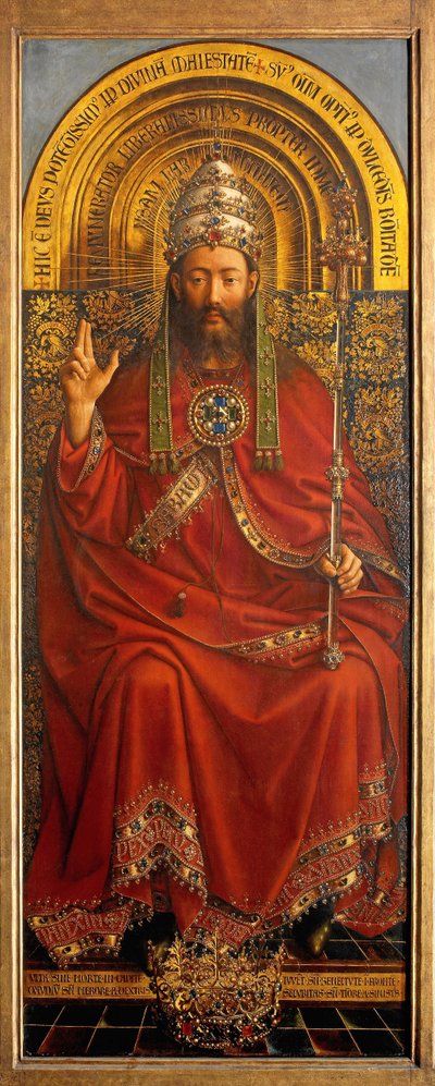 Gottvater, zentrales Panel des Genter Altars von Hubert & Jan van (1390 1441) Eyck