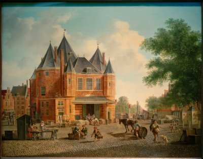 Die Antoniuswaage auf dem Nieuwmarkt in Amsterdam von Hubert Pieter Schouten