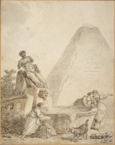 Ein römisches Capriccio mit der Pyramide des Gaius Cestius von Hubert Robert