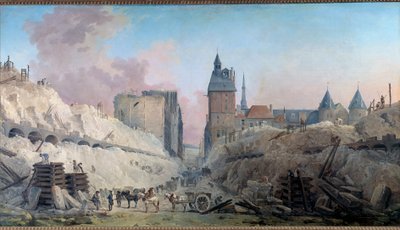 Der Abriss der Häuser der Pont au Change im Jahr 1788. Gemälde von Hubert Robert (1733-1808), 1788. Paris, Musée Carnavalet von Hubert Robert