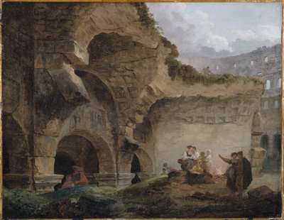 Wäscherinnen in den Ruinen des Kolosseums von Hubert Robert