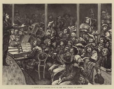 Eine Skizze bei einem Konzert für die armen Italiener in London von Hubert von Herkomer