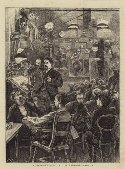 Ein Raucherkonzert der Wandernden Minnesänger von Hubert von Herkomer