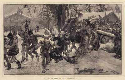 Karnevalszeit in den Bayerischen Alpen von Hubert von Herkomer