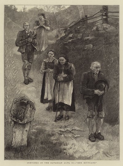 Skizzen in den Bayerischen Alpen, II, Der Bittgang von Hubert von Herkomer