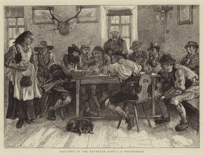 Skizzen in den Bayerischen Alpen, I, ein Wirtshaus von Hubert von Herkomer