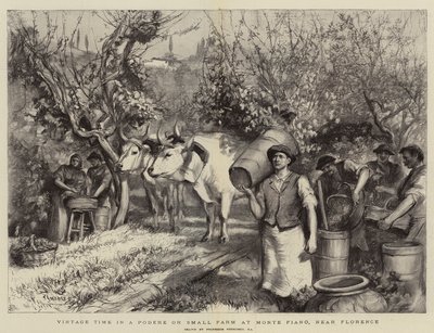 Weinlesezeit in einem Podere oder kleinen Bauernhof in Monte Fiano, in der Nähe von Florenz von Hubert von Herkomer