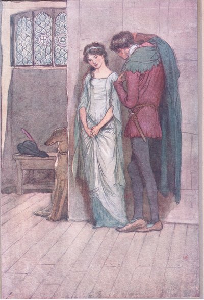 Und es ist der wahre Reichtum von dir selbst, den ich jetzt anstrebe, Illustration aus Die lustigen Weiber von Windsor, 1910 von Hugh Thomson