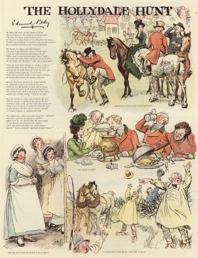 Serie von Illustrationen, die die Hollydale-Jagd darstellen von Hugh Thomson