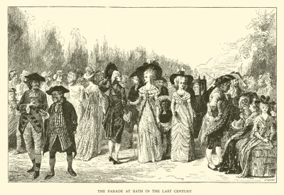 Die Parade in Bath im letzten Jahrhundert (Gravur) von Hugh Thomson