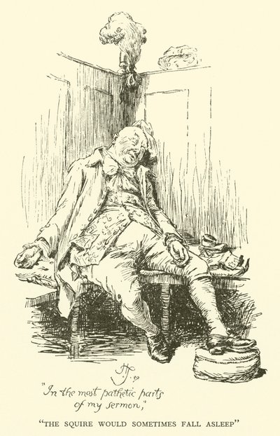 Der Gutsherr schlief manchmal ein (Gravur) von Hugh Thomson