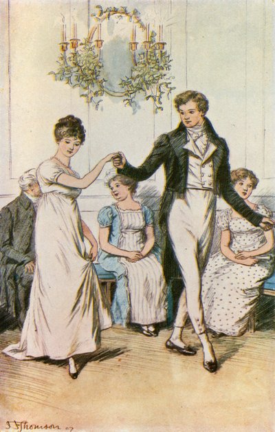Der junge Gutsherr führt Miss Nancy zum Tanz von Hugh Thomson