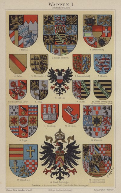 Wappen deutscher Staaten von Hugo Gerard (after) Strohl