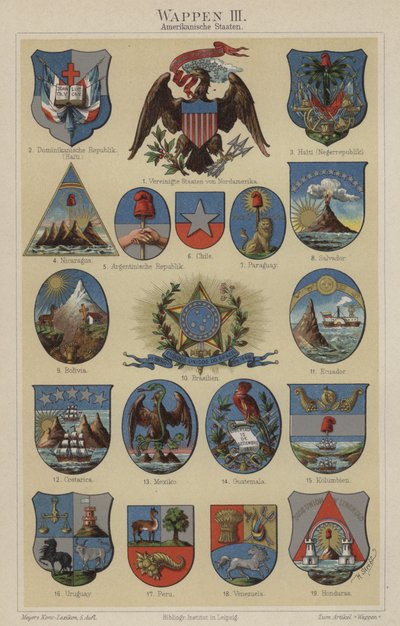 Wappen der Länder Amerikas von Hugo Gerard (after) Strohl