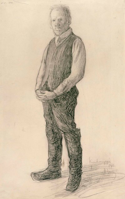 Ein Bauer steht von Hugo Simberg