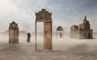 Alte Türen der Wüstenreise von Hussain Buhligaha