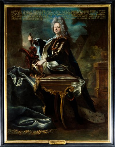 Porträt von Maximilian Heinrich VI. von Bethune, Fünfter Herzog von Sully (1669-1729). Gemälde zugeschrieben Hyacinthe Rigaud (1659-1743). Öl auf Leinwand. Obligatorische Erwähnung: Sully sur Loire, Schloss Sully - Porträt von Maximilian Henri VI de Bethun von Hyacinthe (attr. to) Rigaud