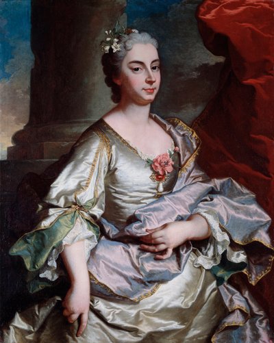 Porträt von Battina Raggi, Markgräfin von Brignole Sale (gestorben 1747) von Hyacinthe Francois Rigaud