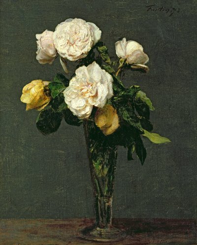 Rosen in einem Champagnerglas, 1873 von Ignace Henri Jean Fantin Latour