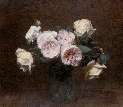 Stillleben: rosa, weiße und gelbe Rosen, 1894 von Ignace Henri Jean Fantin Latour