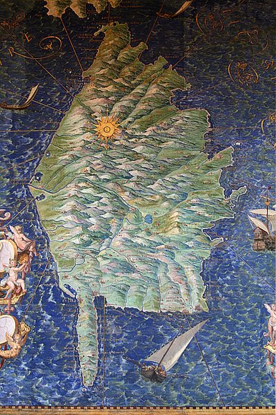 Karte von Korsika - Die Galerie der Karten - Vatikanische Museen von Ignazio Danti