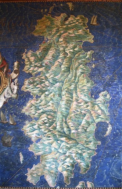Karte von Sardinien - Die Galerie der Karten - Vatikanische Museen von Ignazio Danti