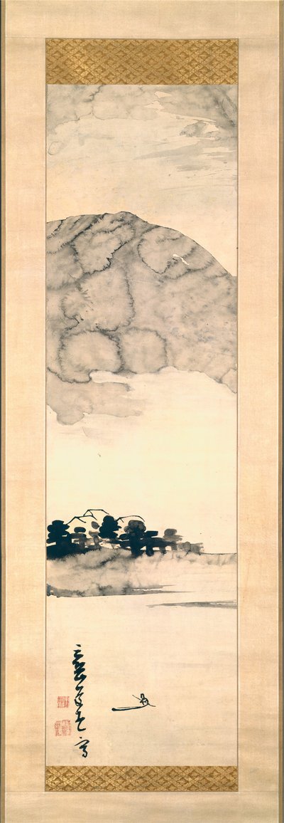 Fingerzeichnung einer Landschaft, 18. Jahrhundert von Ike no Taiga